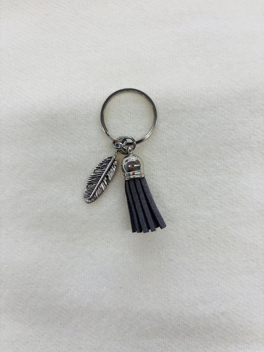 Silver Feather Diffuser Keychain
