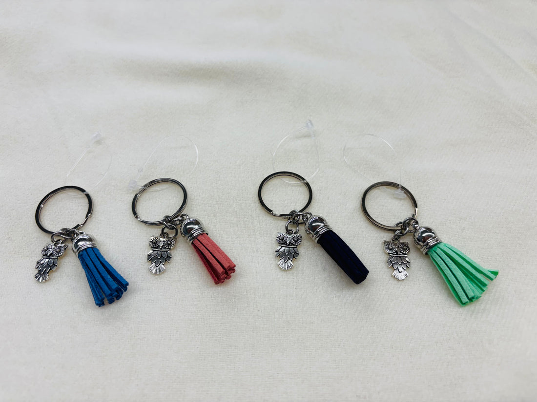 Silver Owl Charm Diffuser Keychain