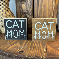 Cat Mom Block Sign