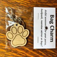 Laser Cut Bag Charm - Paw Print