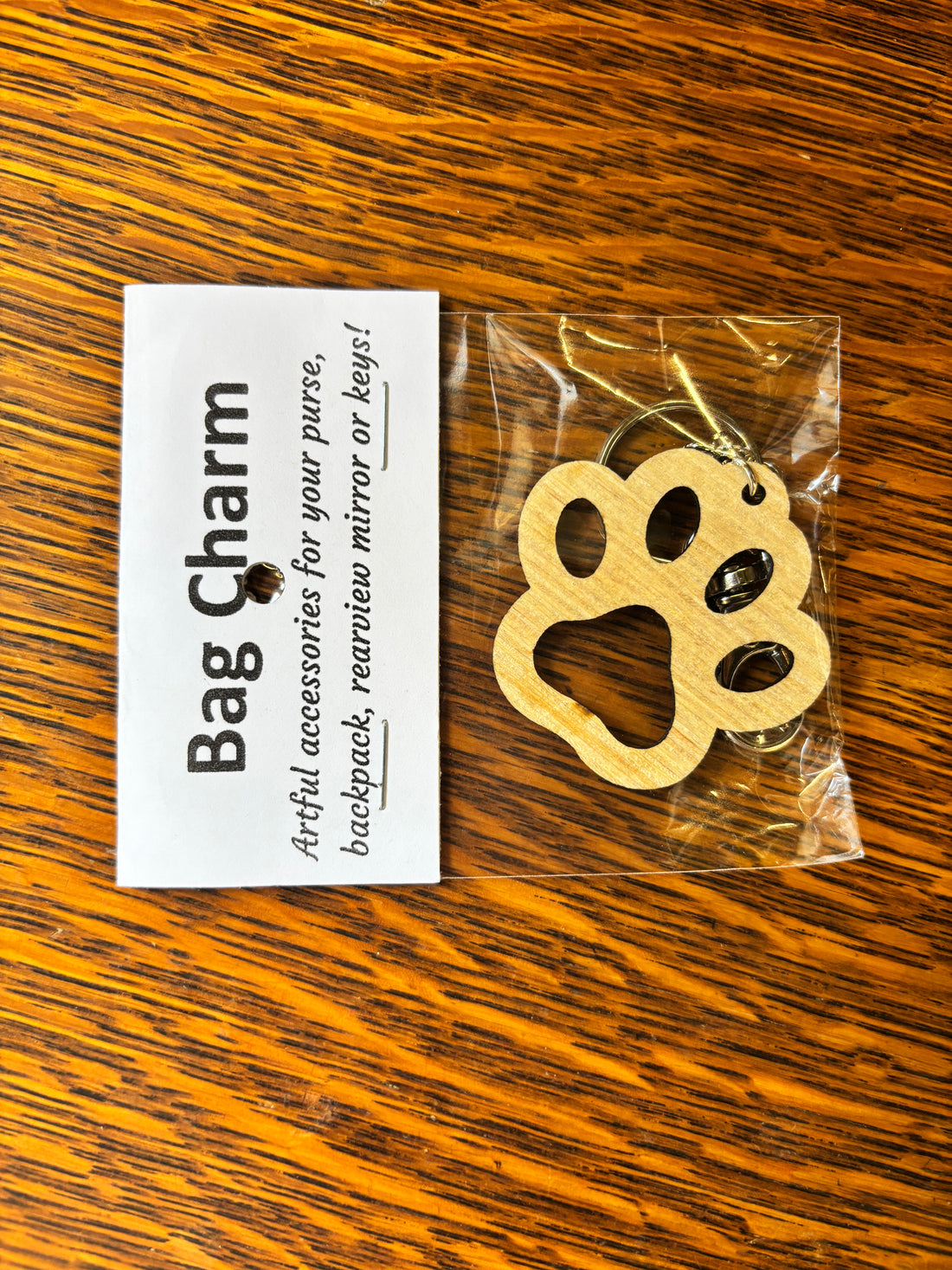 Laser Cut Bag Charm - Paw Print