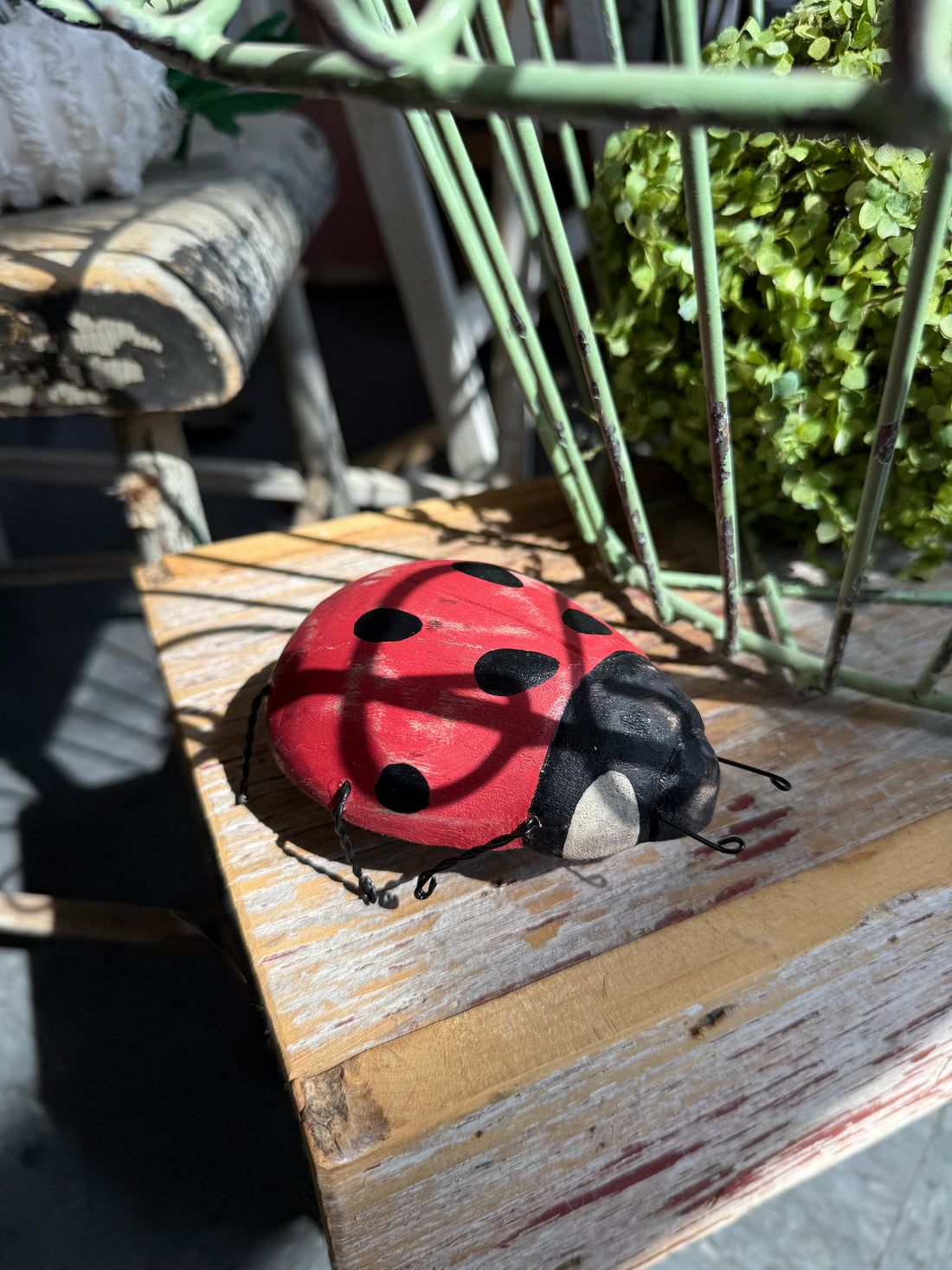 Wooden Ladybug Sitter