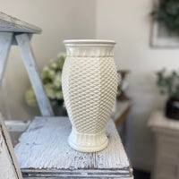 9.5" Textured White Vase