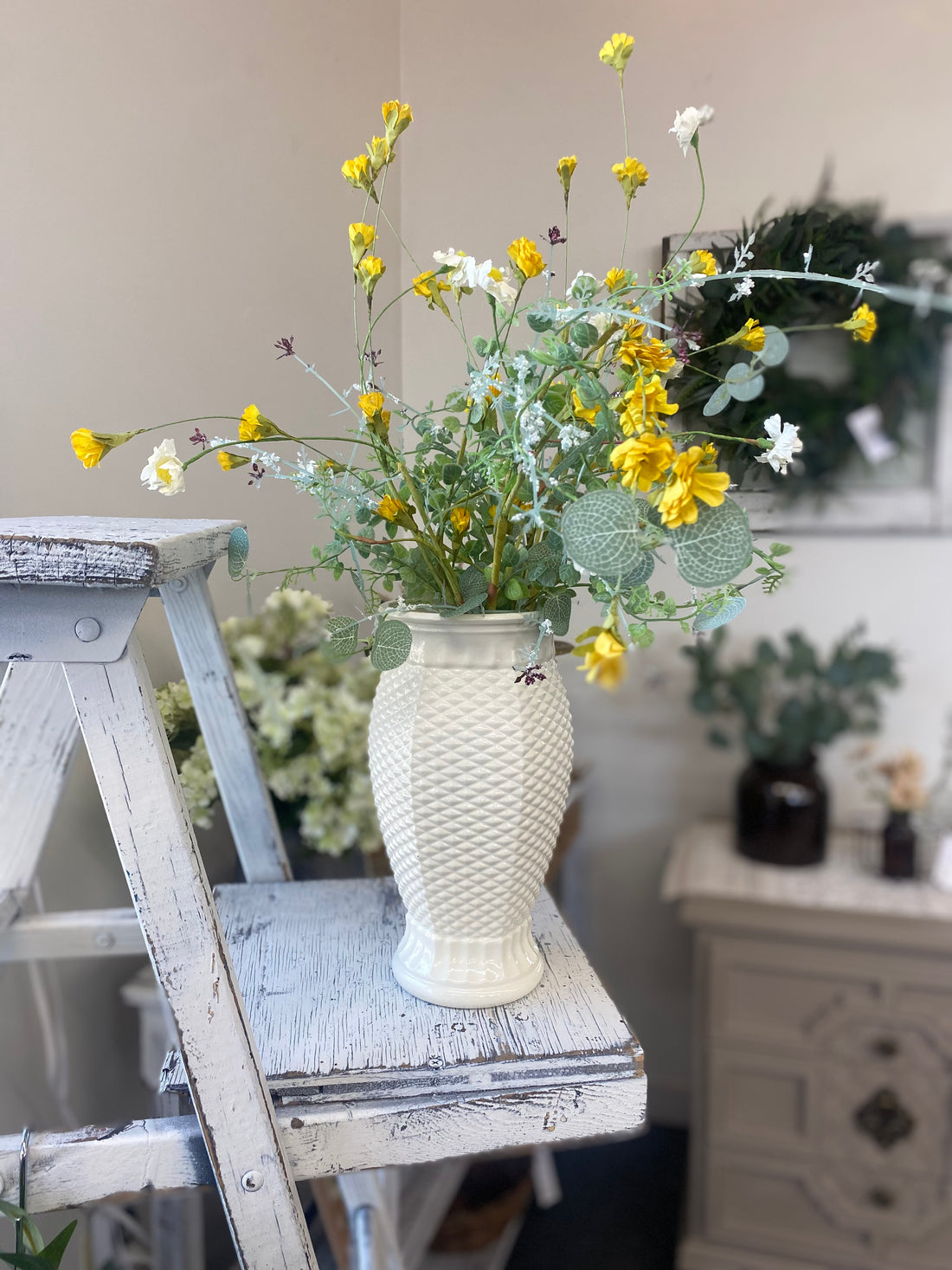 9.5" Textured White Vase