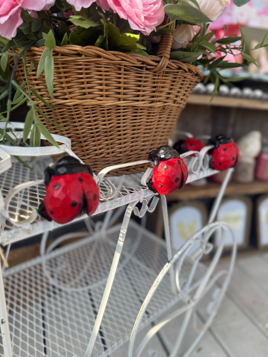 Resin Ladybug Pot Hanger