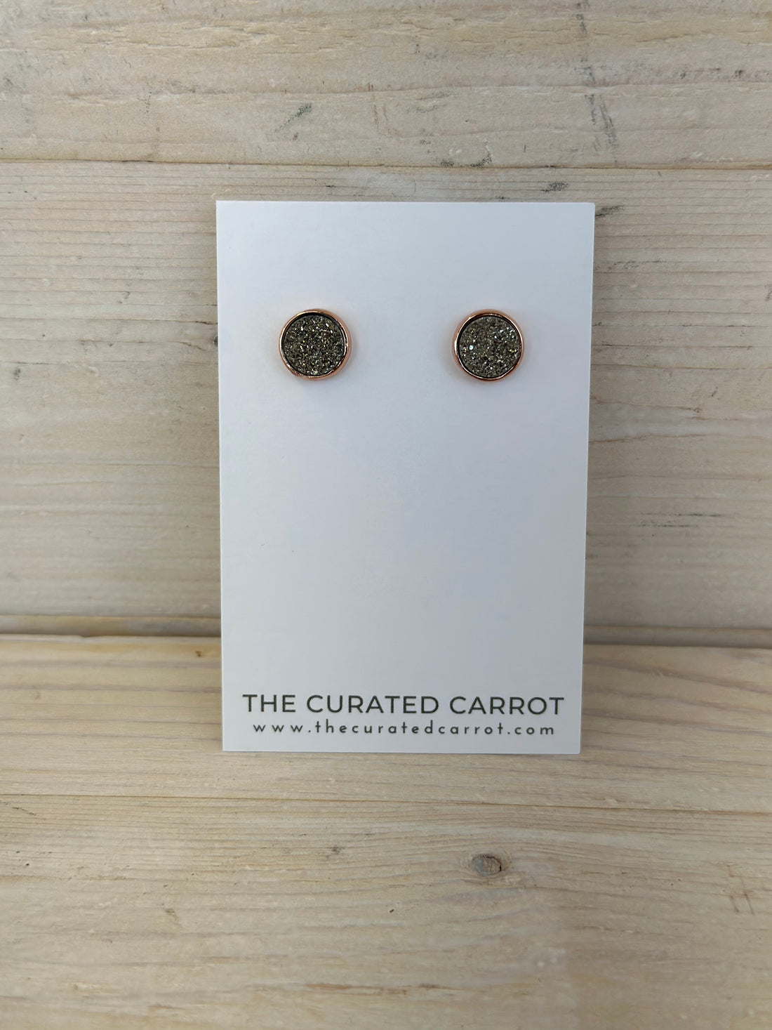 Gold Druzy Stud Earrings