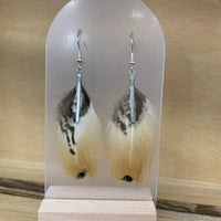 Pheasant Feather Drop Earrings