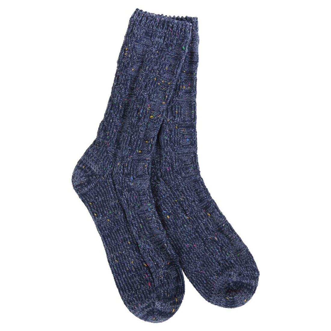 Ragg Cable Crew- Denim Confetti