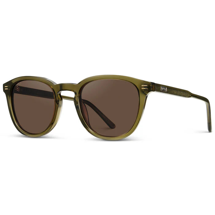 Walker Round Polarized Sunglasses - Green/Brown