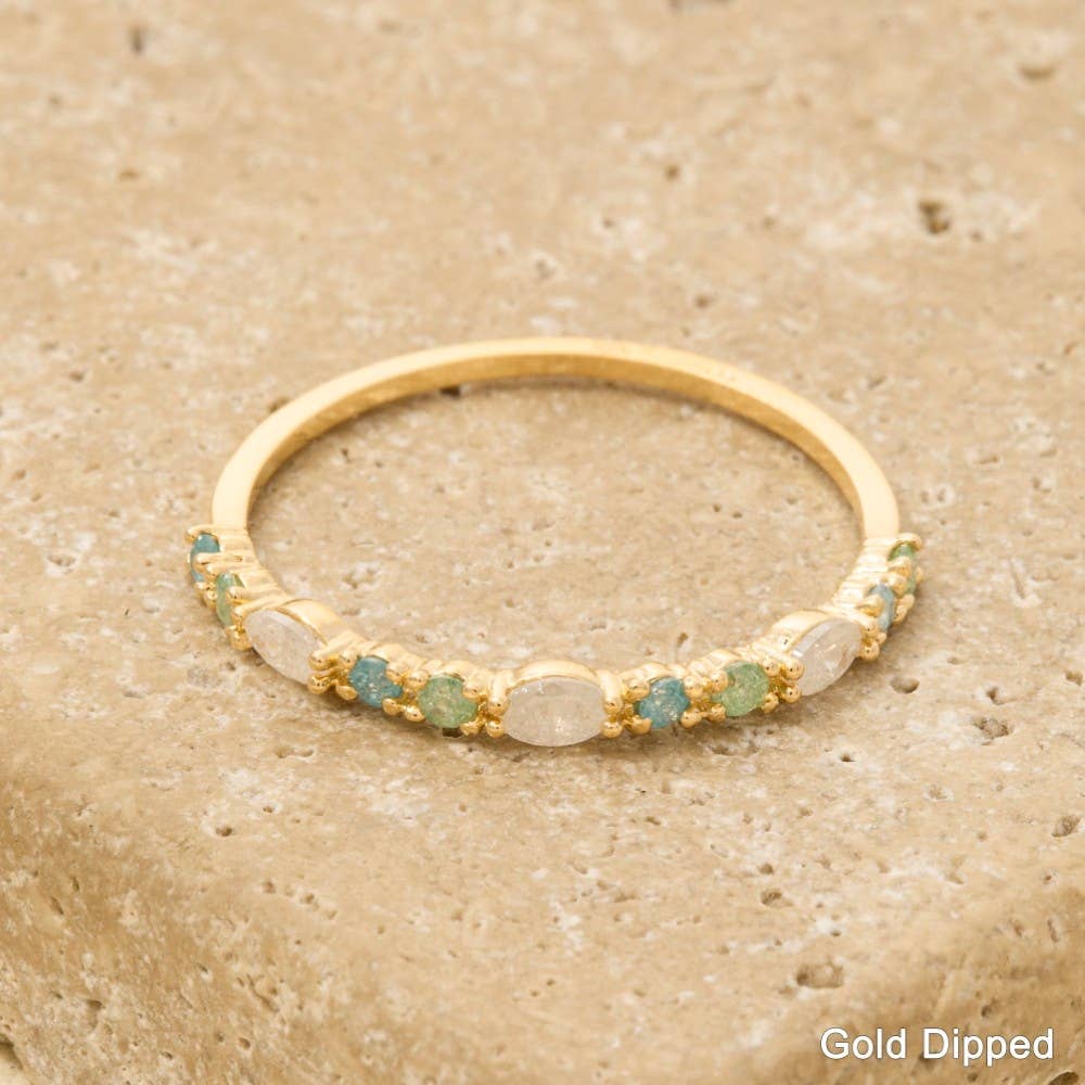 Cubic Zirconia Gold Dipped Ring - Gold
