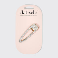 Kitsch Metal Rhinestone Large Open Shape Hair Clip 1pc - Gold