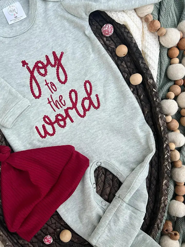 Joy To the World Sage Baby Outfit