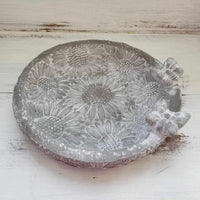 9.5" Butterflies + Flowers Bird Bath
