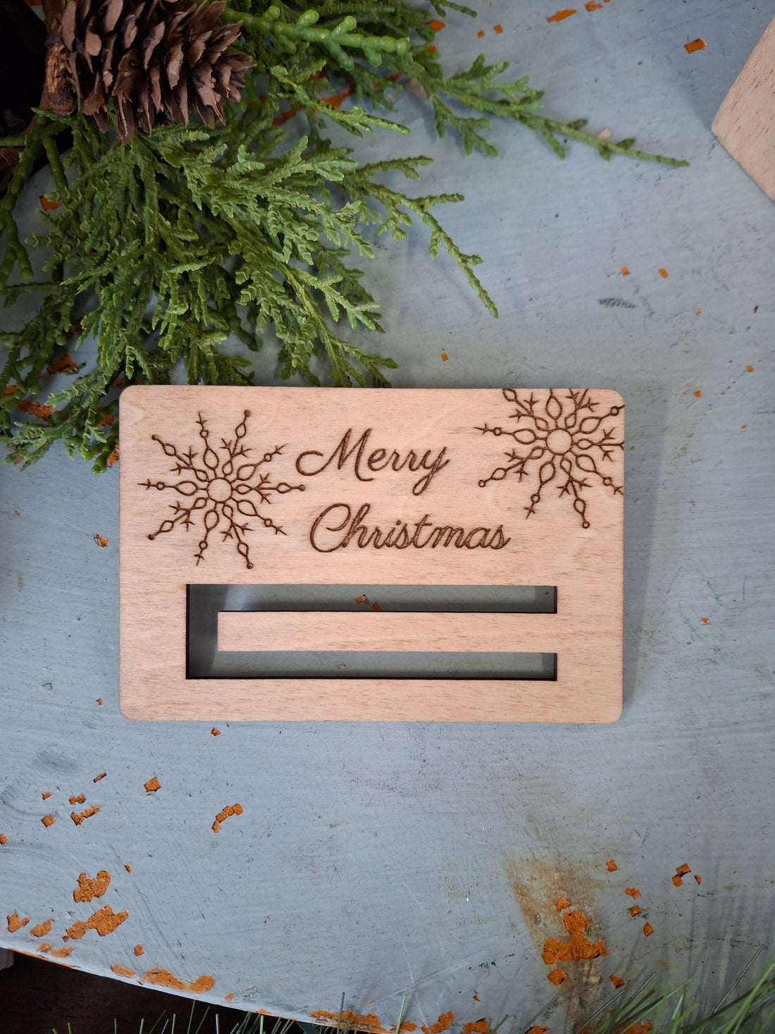 Laser Cut Money Holder - Holiday