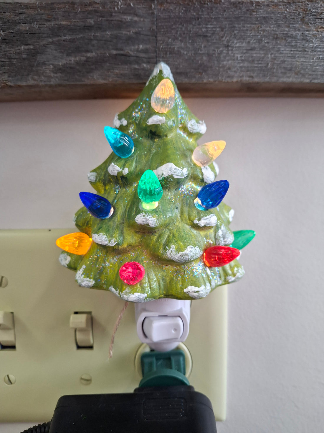 Hand Painted Christmas Tree Night Light