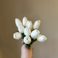 Real Touch White Long Stem Tulips