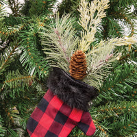 Red and Black Buffalo Check Mitten Gift Card Holder Pocket
