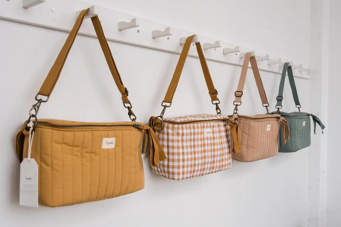 3 Sprouts Universal Stroller Caddy Organizer - Gingham Mustard
