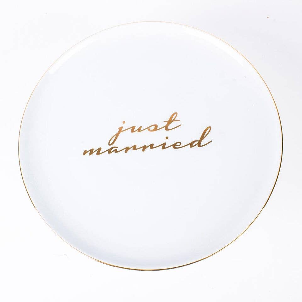 Just Married Cake Stand