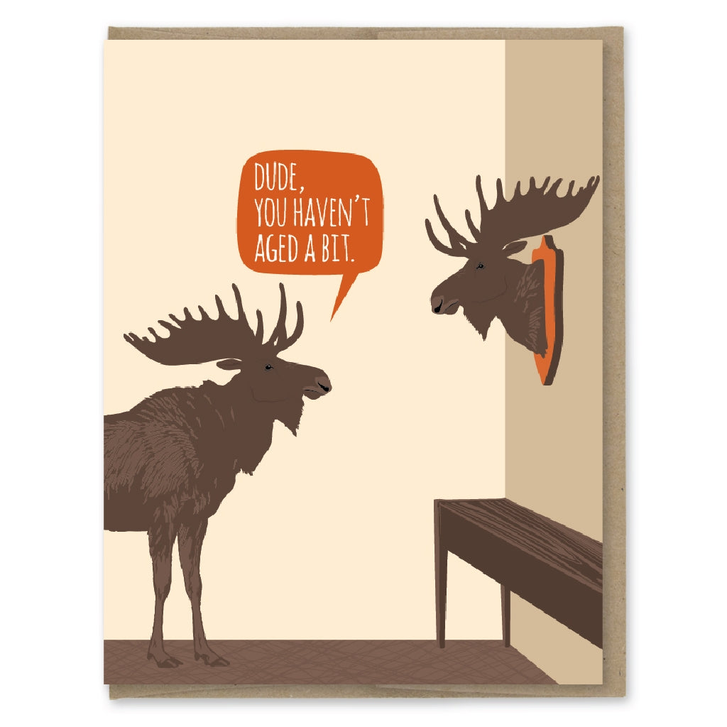 Aged Moose Trophy Card