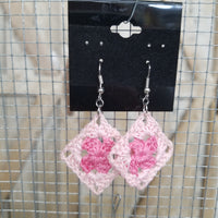 Multi Pink Diamond Crochet Earrings