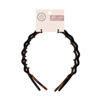 Kitsch Zig Zag Headband 2pc - Black & Tort