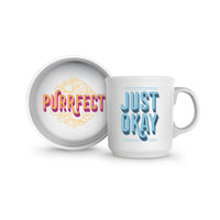 Howligans - Mug + Cat Bowl - Purrfect/Just Okay