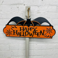 Happy Halloween Metal Bat Sign
