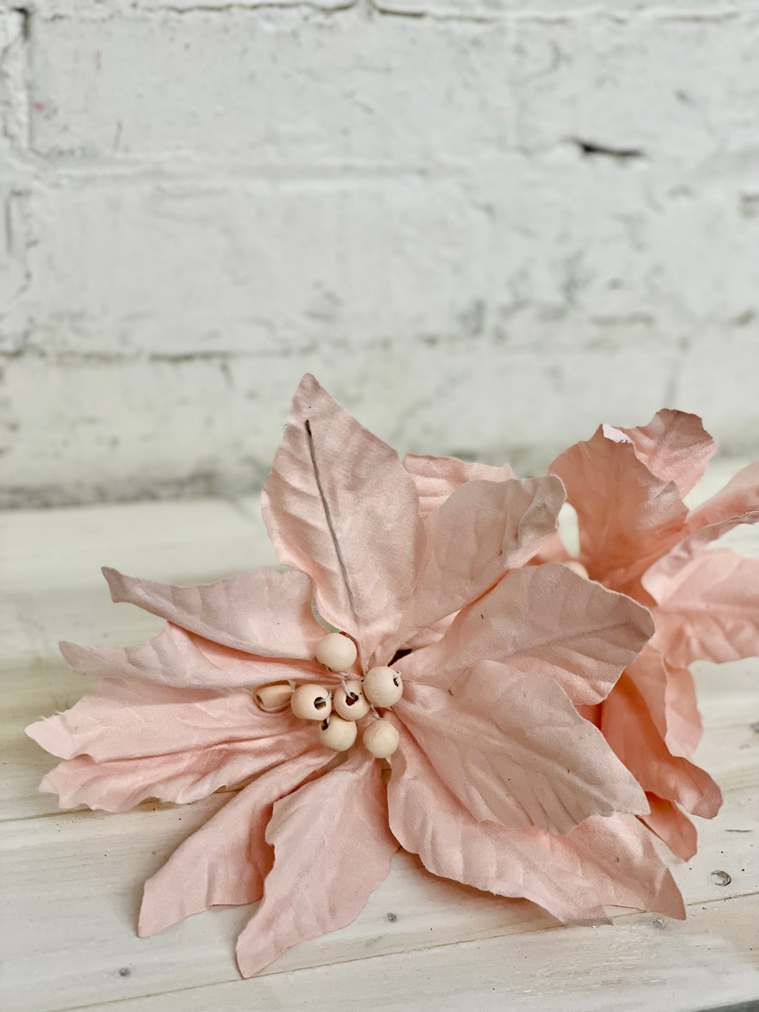 Light Pink Poinsettia Pick