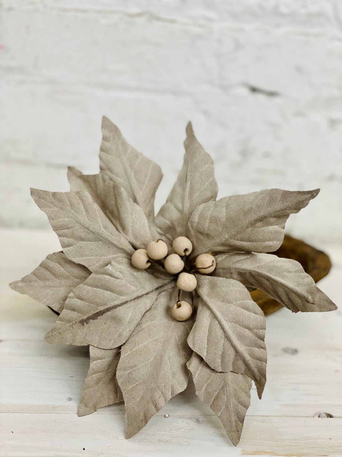 Tan Poinsettia Pick