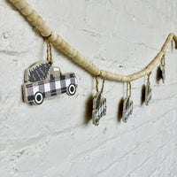 Black Buffalo Check Truck Garland