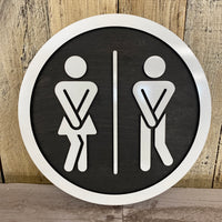 8" Funny Bathroom Sign