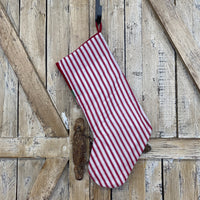Ticking Poinsettia Holiday Stocking