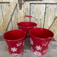 Red Snowflake Bucket