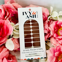 Rich Cognac | Dark Tan Winter Neutral Solid Color Nail Wrap