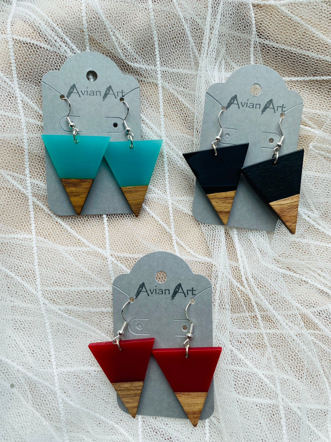 Solid Triangle Resin Drop Earrings