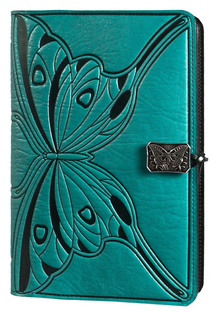 Oberon Design Leather Refillable Journal - Butterfly