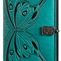 Oberon Design Leather Refillable Journal - Butterfly