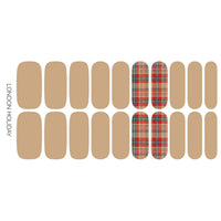 London Holiday | Beige with Plaid Accent Winter Nail Wraps