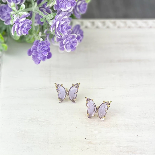 Elle Earrings - Large Purple