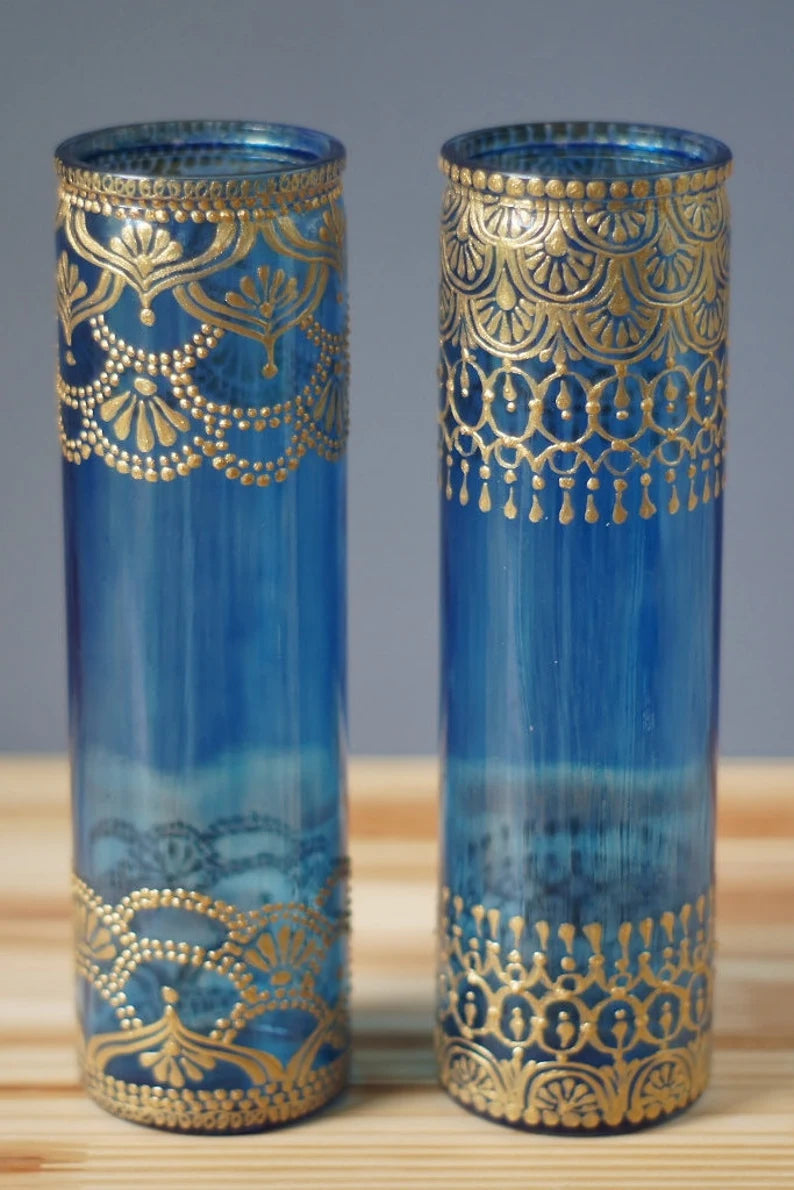 Bohemian Henna Style Vase (multiple color options)