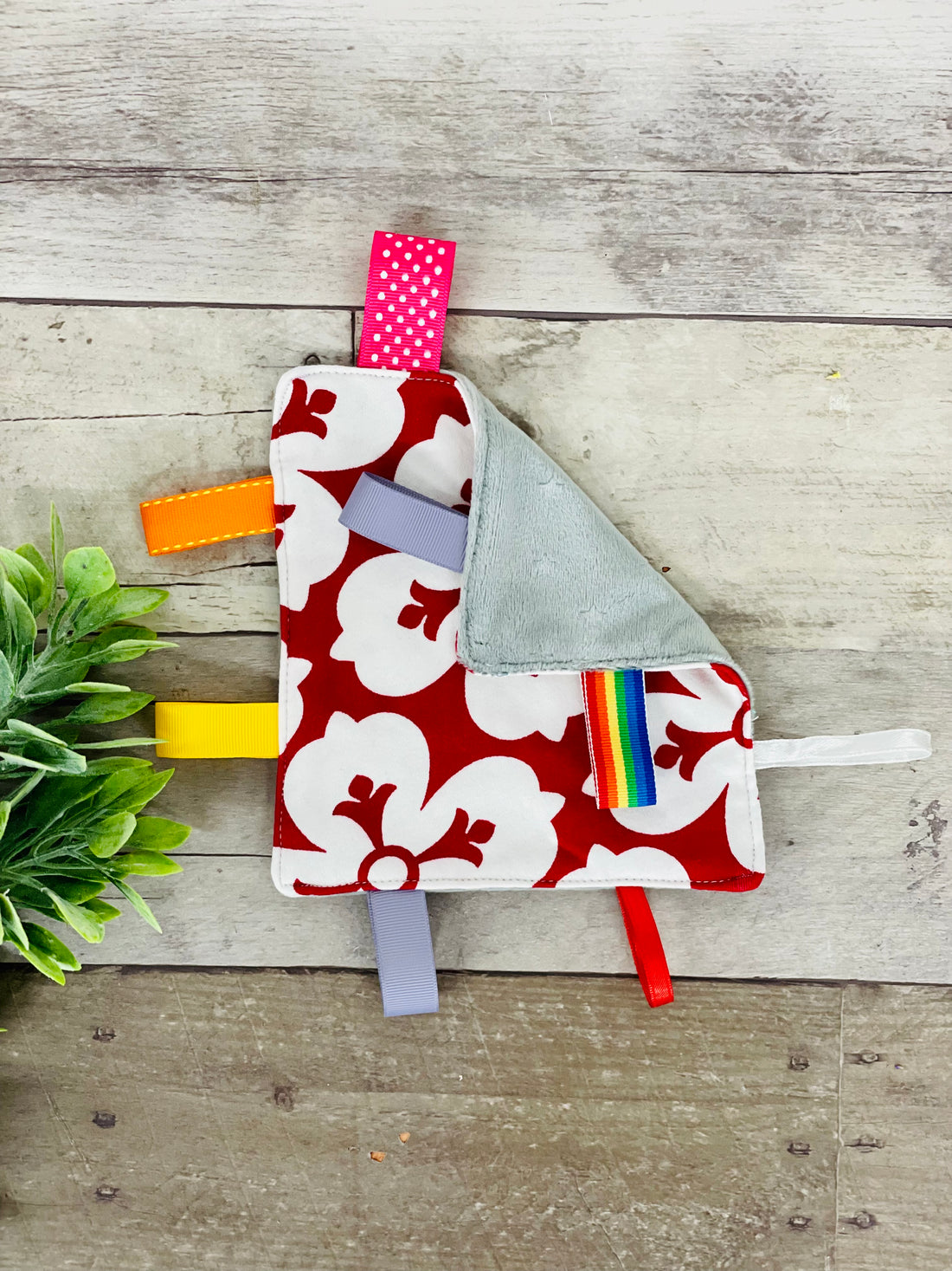 Red Floral Small Baby Taggy