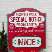 Special Notice To Santa Sign
