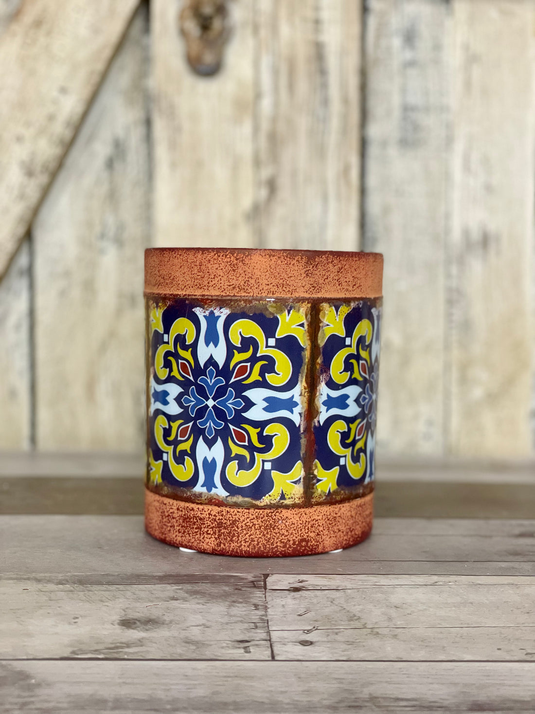 Blue Patterned Planter