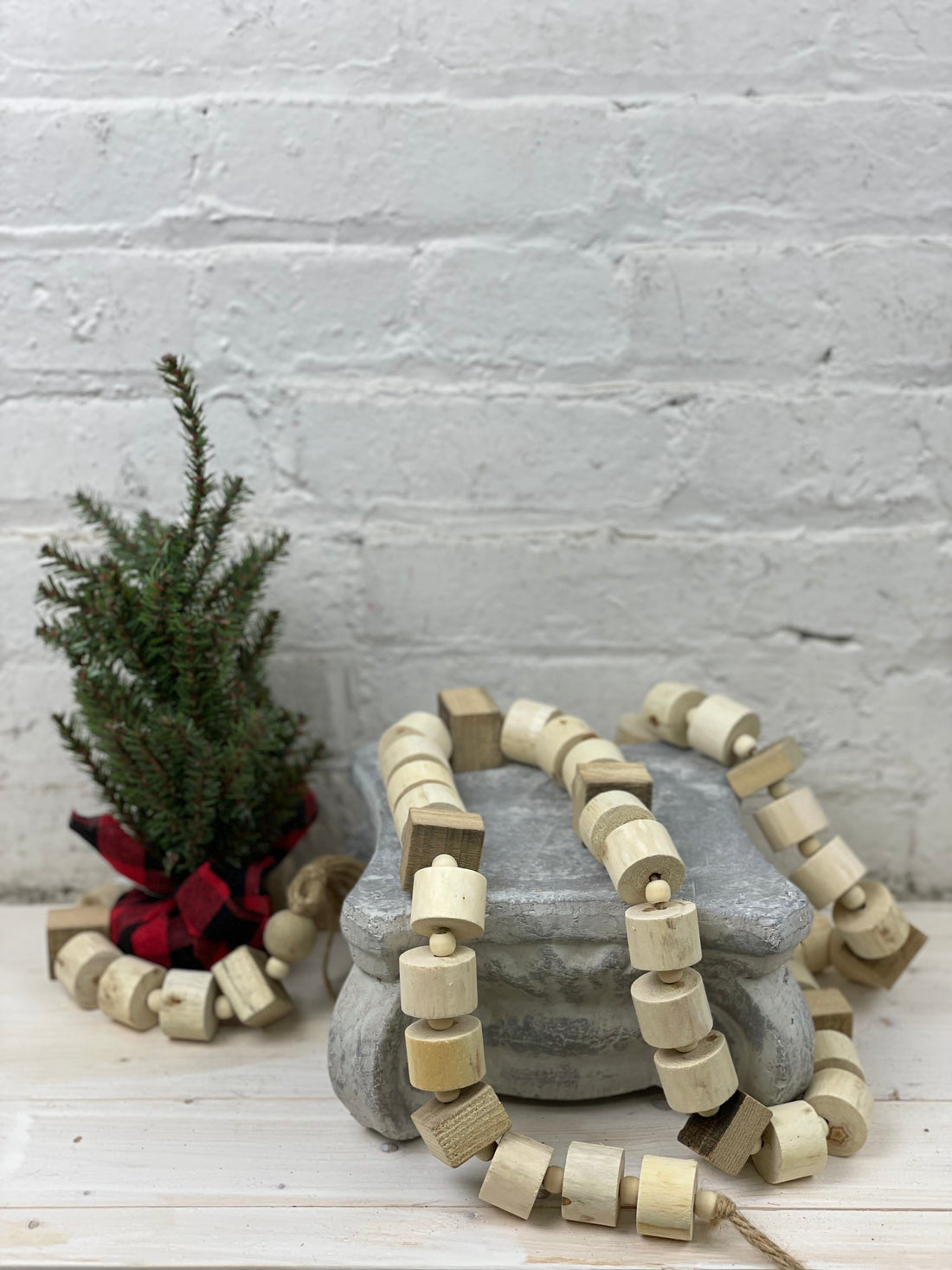 Natural Wood Bead Garland