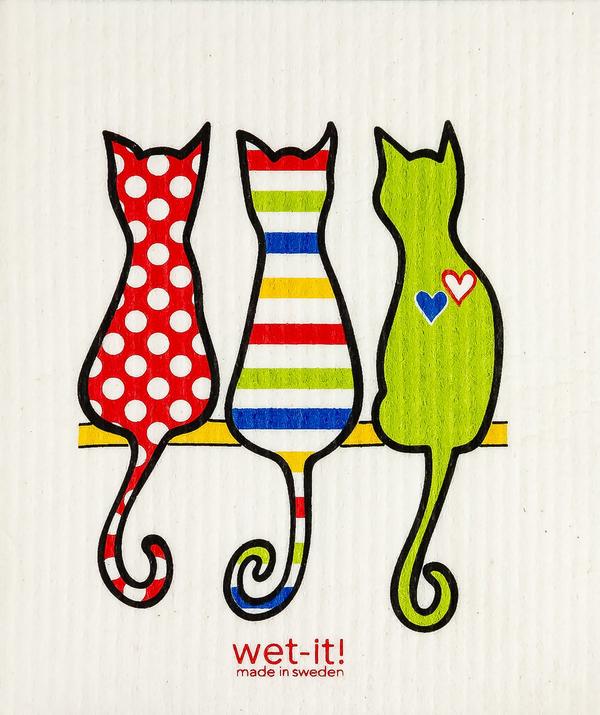 Colorful Cats Reusable Sponge Cloth